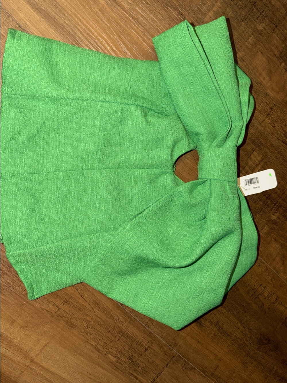 Green Bow-Front Top - Bright Green